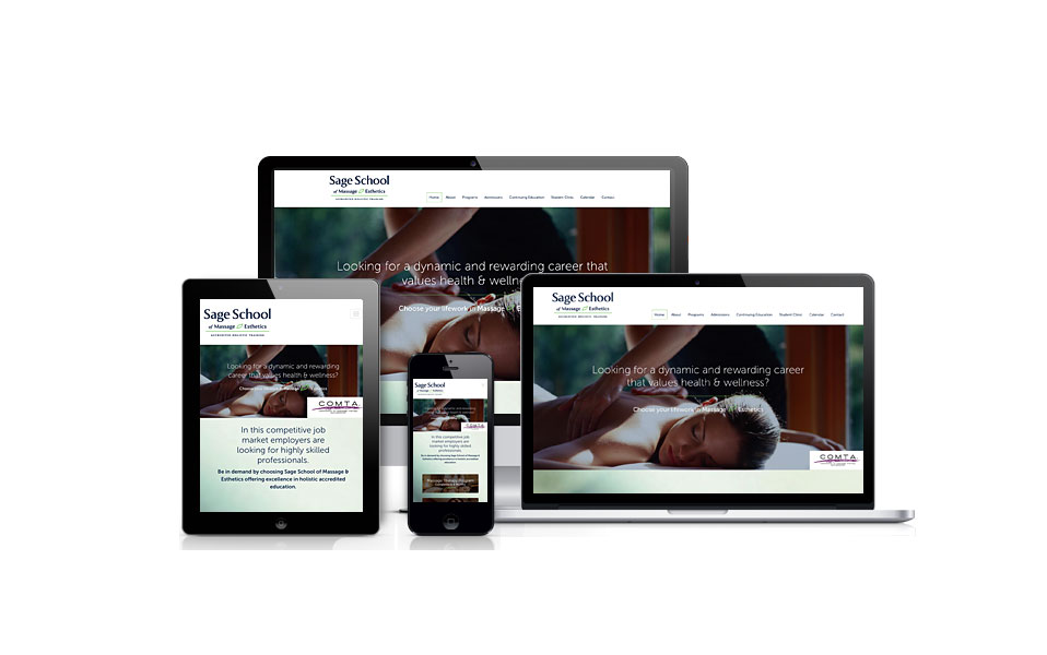 Sage School of Massage was designed by Studio Absolute and developed by GelFuzion as part of our agency partnership. The site was built using Adobe Business Catalyst and is fully responsive.