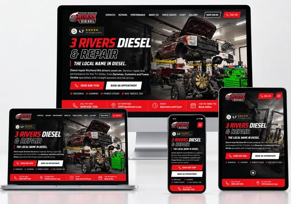 3 Rivers Diesel & Repair website by GelFuzion