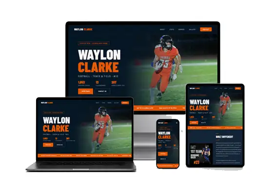 A high-impact athlete showcase website designed to present Waylon Clarke’s stats, honors, gallery, and recruiting information with bold sports branding. Built with a responsive layout, strong calls to action, and a modern profile-style experience for coaches, fans, and recruiters.